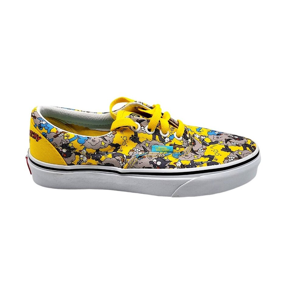 Vans Era Shoes Mens Size 4.5 Womens 6 Yellow Simpsons Itchy Scratchy Krusty Show